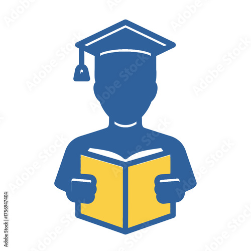 Education and Graduation A Graduate Reading a Book with Graduation Hat