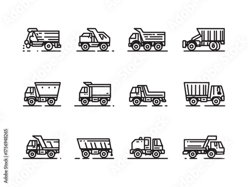 Dump Lorry Line Art Large Scale Hauling