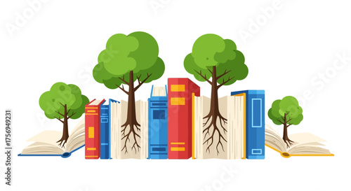 Books and Trees - A Symbol of Knowledge and Growth.