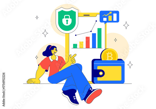 Digital Currency Payment Vector Illustration Featuring Successful Money Transaction and Online Mobile Banking for Digital Shopping in a Background