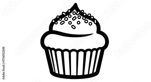 Delicious cupcake with frosting and sprinkles perfect for dessert or celebration.