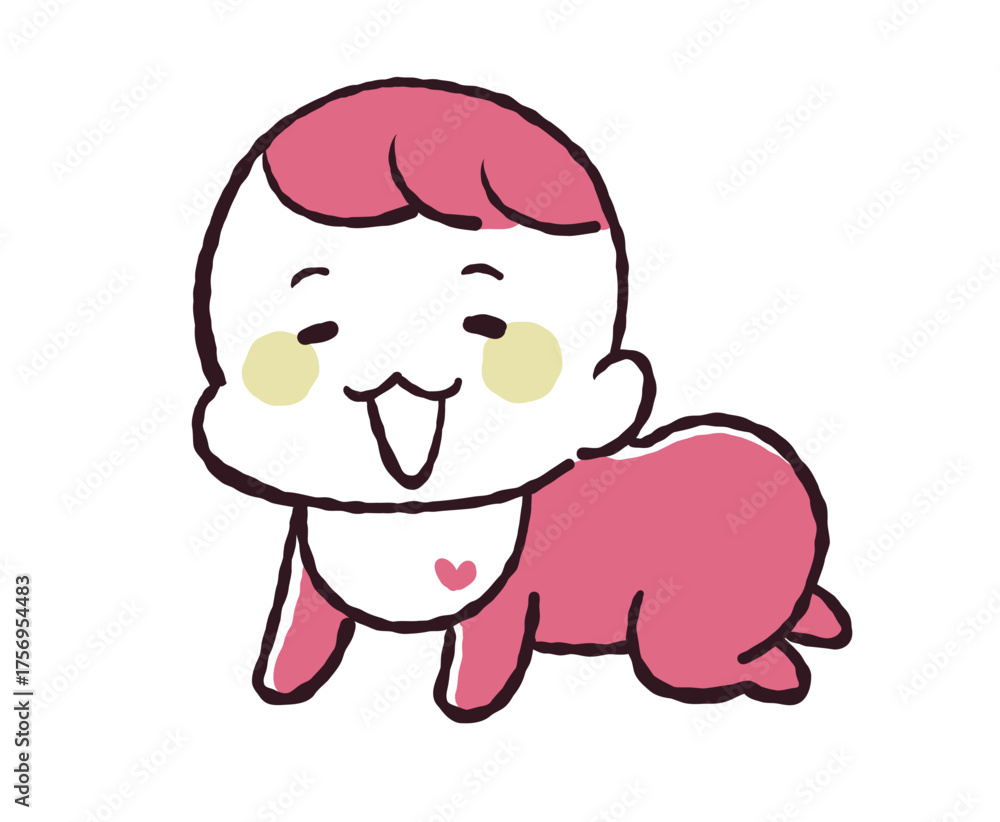 Fototapeta premium ハイハイをしている赤ちゃんのイラスト