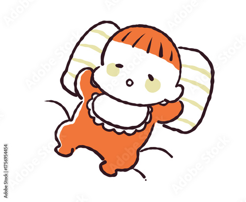 寝ている赤ちゃんのイラスト
