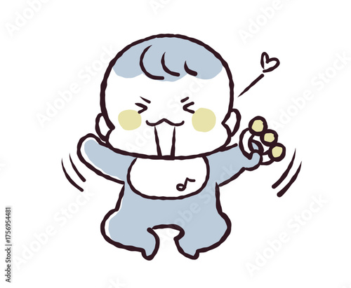 楽しそうな赤ちゃんのイラスト