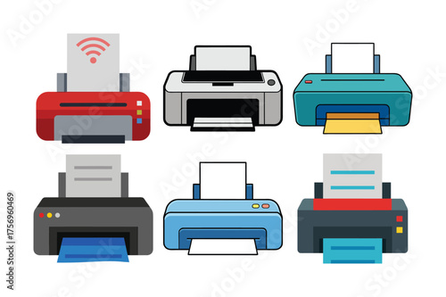 Printer Icon Set Vector