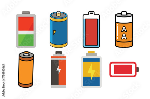 Battery Icon Set Vector
