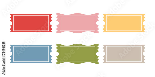 Ticket Stub Vector Set: Admission Pass for Events, Shows, and Performances