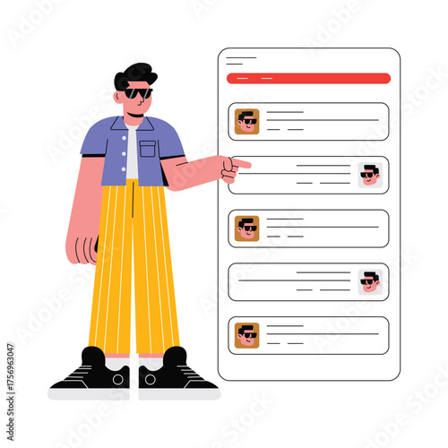Application with collapsible sidebar navigation menu illustration