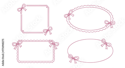 Elegant decorative frames with charming bow accents for your designs.
