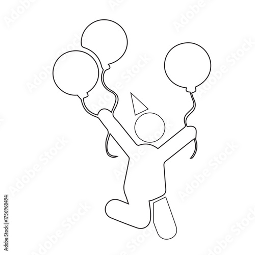 Happy Person With Balloons