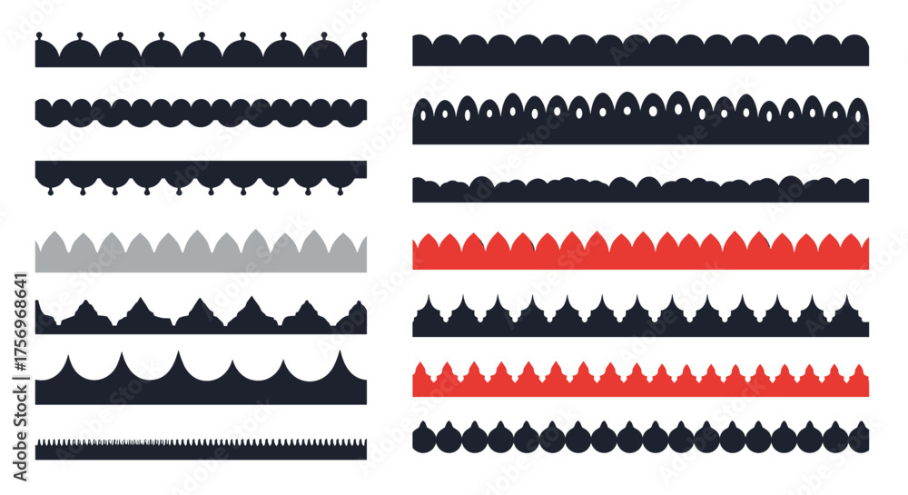 Obraz premium A collection of decorative border patterns and design elements.