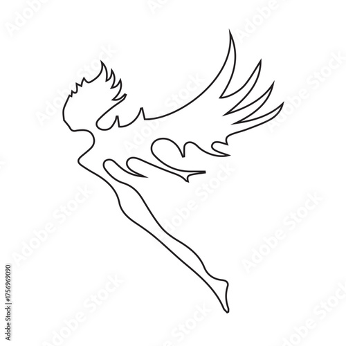 Flying Figure Outline