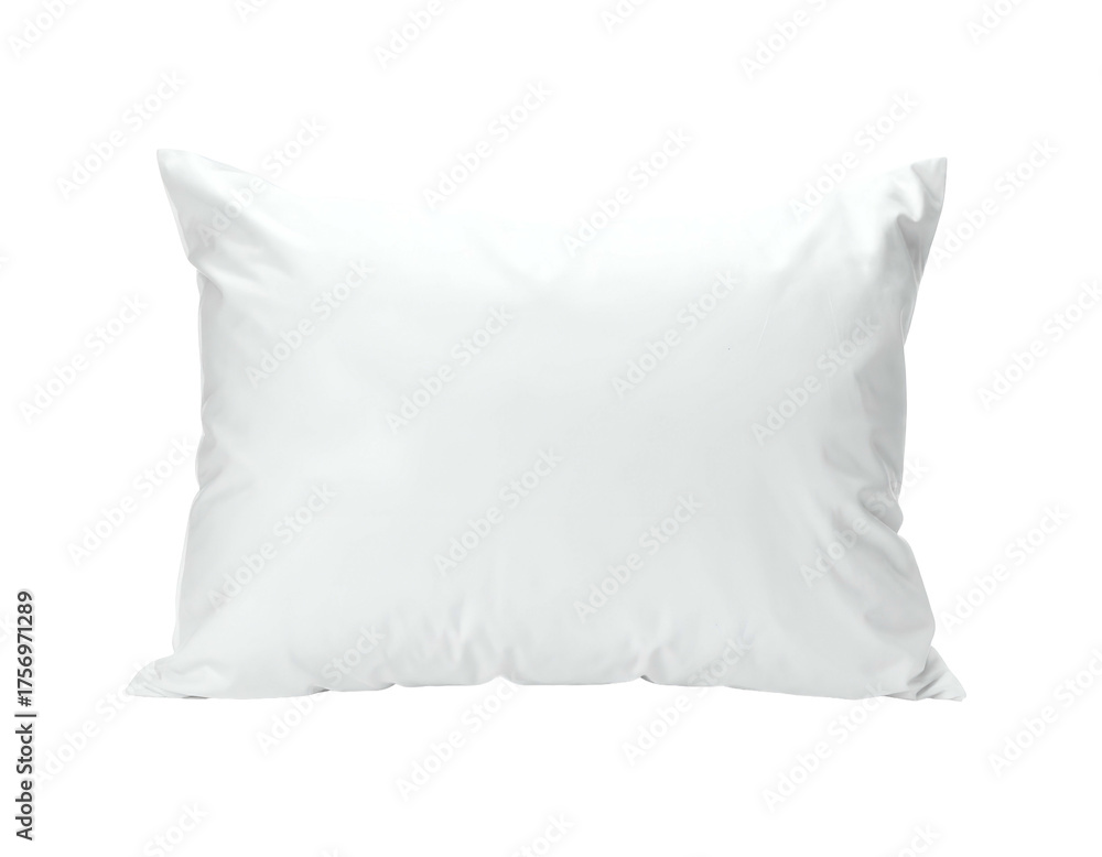 Obraz premium A plain white rectangular pillow, viewed from the front against a stark black background