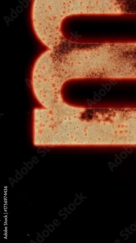 Vintage damaged film strip with leader countdown and textures