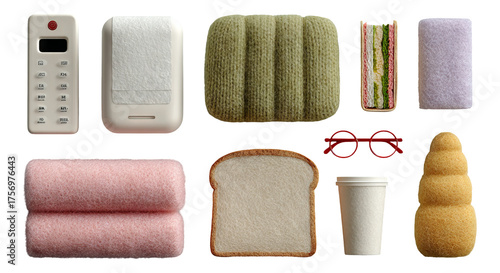 Isolated Collection of Colorful Objects in Various Shapes and Styles on Transparent Background