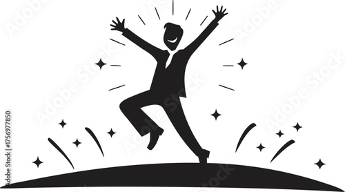 silhouette of man breakdancing energetic minimal