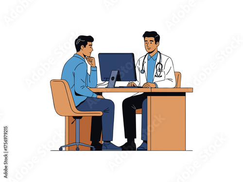 doctor examining a patient isolated with white background	