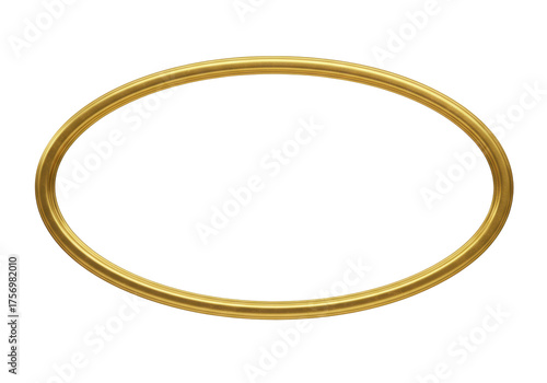 Fotografie Golden oval frame PNG isolated on transparent background, elegant decorative ele