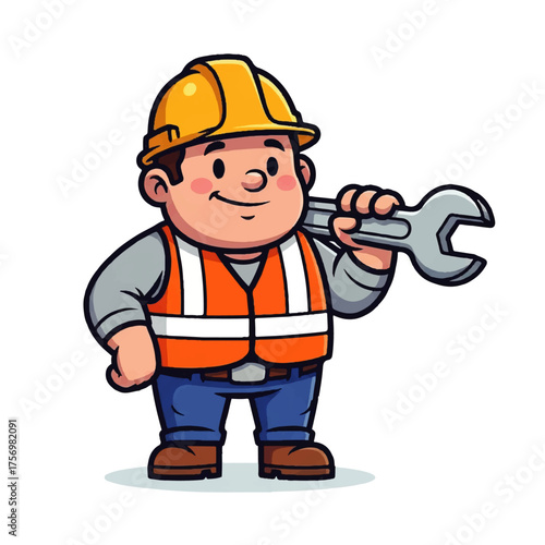 Adorable Cartoon Wedding Couple Kissing with Hearts and Flowers, Expressing Love and Romance on Their Special Day - Vector Illustration