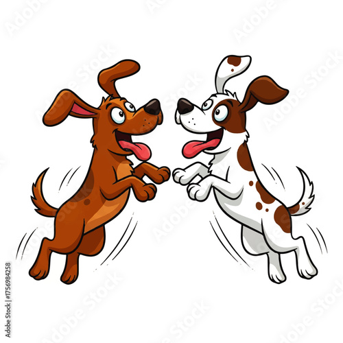 Adorable Cartoon Wedding Couple Kissing with Hearts and Flowers, Expressing Love and Romance on Their Special Day - Vector Illustration