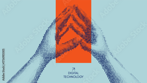 Hands. Body language that expresses confidence. Vector for poster, cover, brochure or presentation.