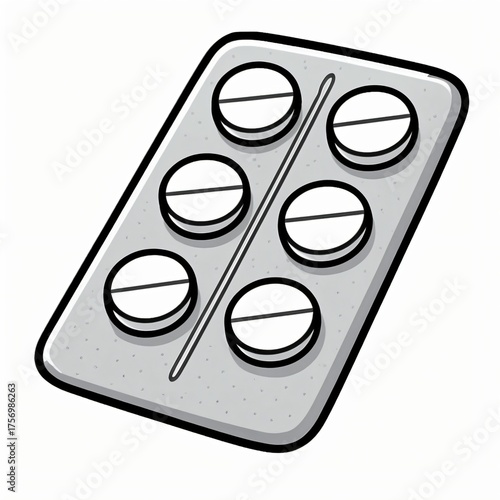 Medicine Pills Cartoon Icon Isolated on White Background