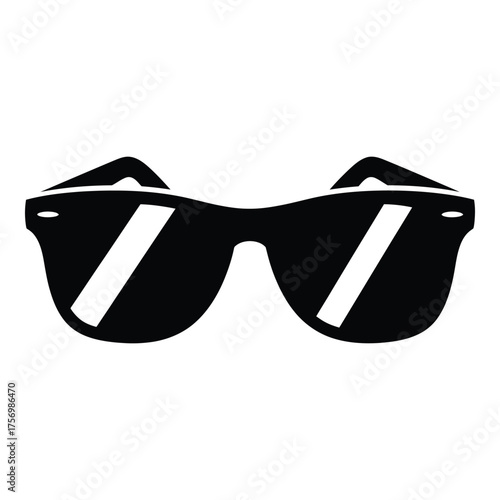 Classic black sunglasses icon for summer style and fashion accessories capturing sunlight reflections cool eyewear design silhouette