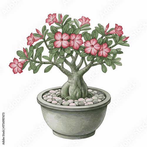Arid Elegance Desert Rose Bloom isolated watercolor vector illustration svg