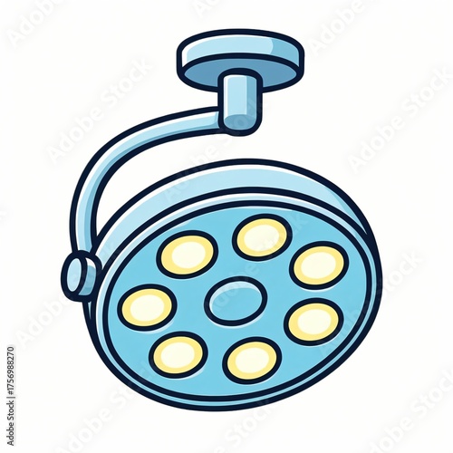 Surgical Lamp Cartoon Icon Isolated on White Background