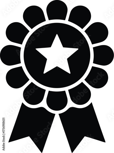 Award Rosette Star Icon Premium Quality Recognition