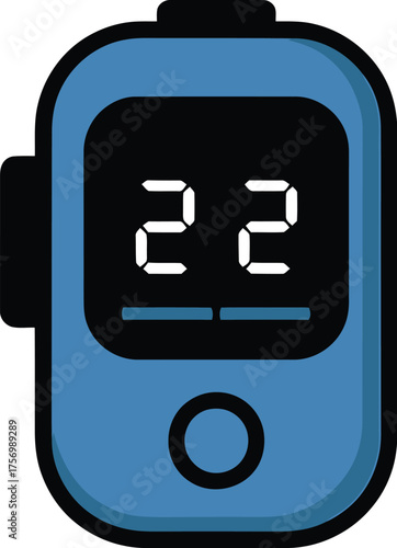 Modern Glucose Meter for Diabetes Patients Checking Blood Sugar Level