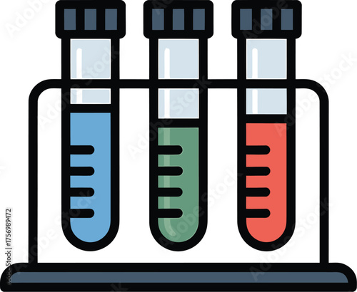 Chemical Test Tubes Rack for Science Experiment or Medical Research Icon