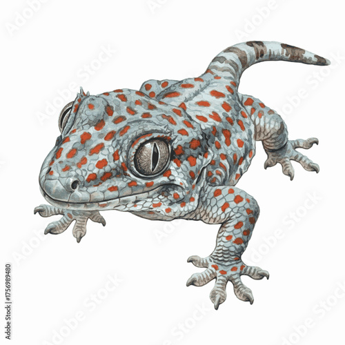 Jade Guardian Gecko isolated watercolor vector illustration svg