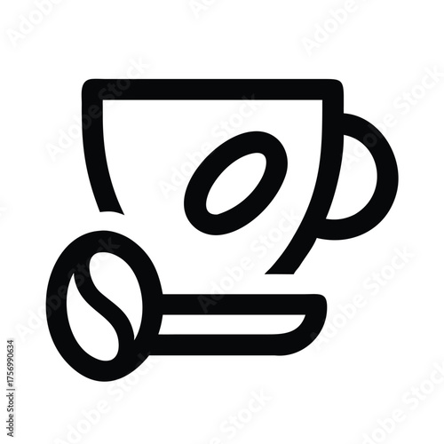 Modern Minimalist Coffee Cup Logo with a Swirl and Bean