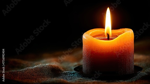 Candle fire in the dark