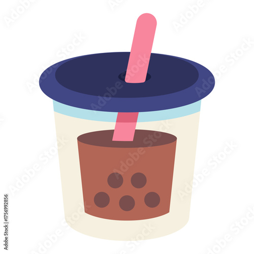 bubble tea drink icon flat icon
