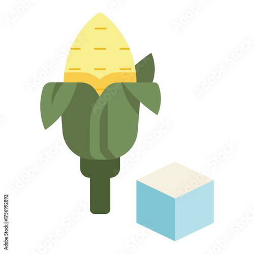 corn sugar icon flat icon