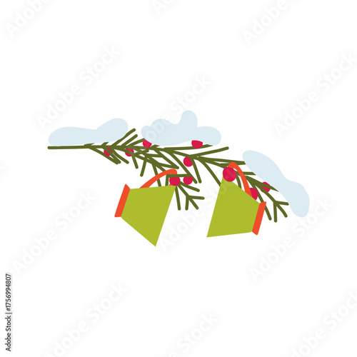 Whimsical childlike drawing of sustainable Christmas tree, eco zero waste festive clip art design.