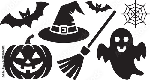 Classic Spooky Halloween Elements Vector Collection for Festive Celebration Design