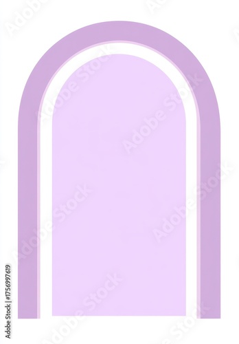 The concept features a simple background with a purple scalloped label that has white trim