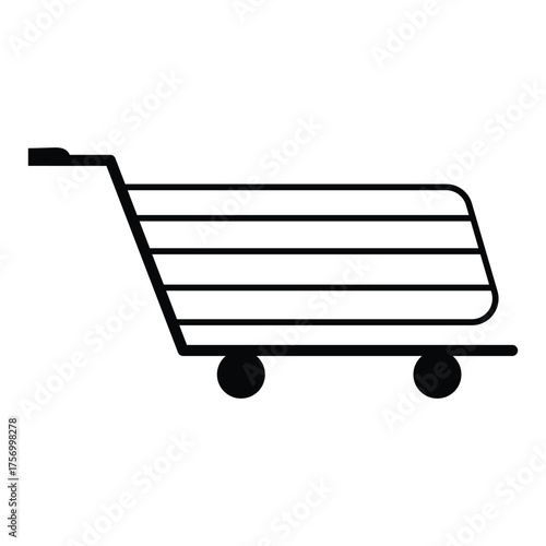 Icon of shopping mall trolley, easily editable for your design, 