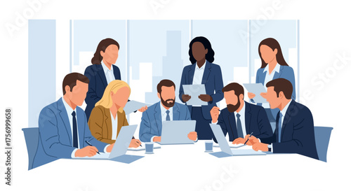 Business Team Meeting Around Table Discussing Ideas.