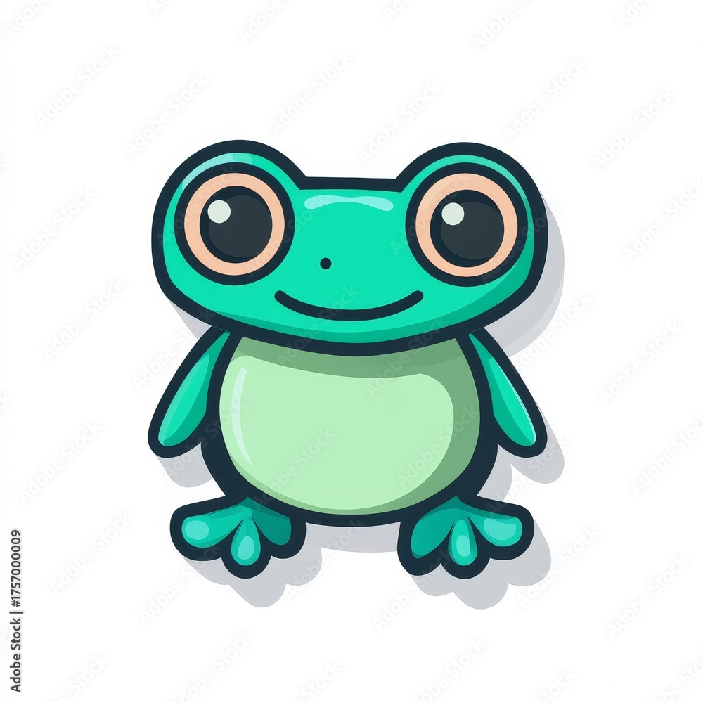 Obraz premium Modern minimalist clipart featuring a frog in black and white line art