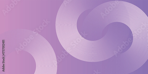 Abstract circle lines on pink and purple background. Geometric stripe line art design for poster, brochure, cover, website.