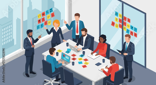 Business Team Meeting Around a Conference Table.