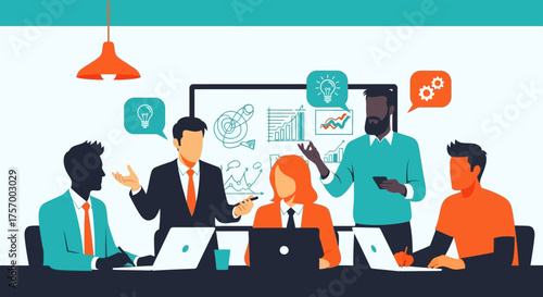 Team of Professionals Collaborating in a Meeting.