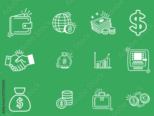 money bag icon collection Save money sign. Cash, loan, coin, dollar, saving, budget, earning money, revenue symbol. Hands holding dollar coin flat and line style - stock vector	