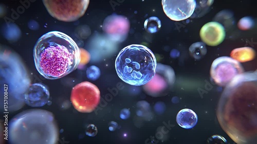 bacteria and microscope. cells in the microscope