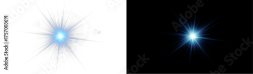 Radiant blue sparkle PNG with glowing beams and luminous flares. Dynamic highlights create futuristic elegance and visual interest. Ideal for abstract designs, digital visuals, or neon compositions.