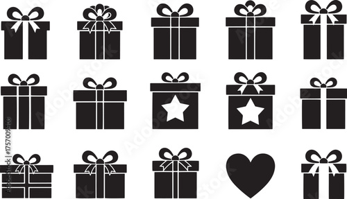 set of vector gift boxes editable file